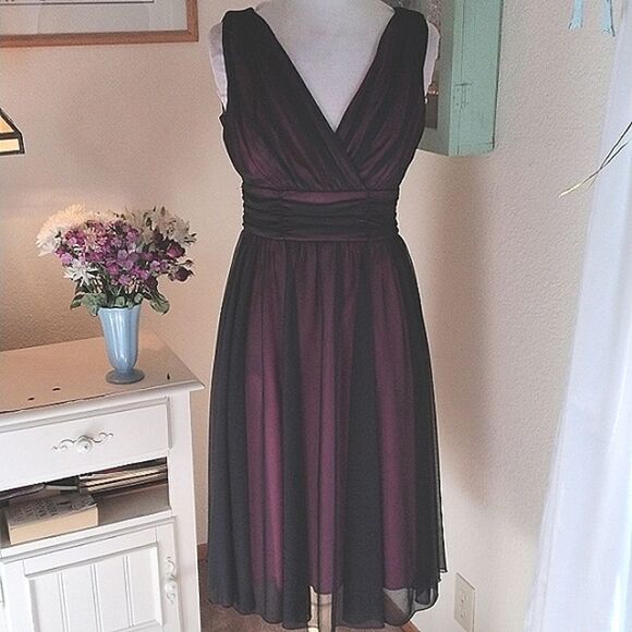 D.J. Summers Black over Pink Evening Dress 🎉💐🎊🌼Host Pick!!!!🎉🎊💐🌻 - Picture 1 of 13